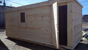 деревянная бытовка Вектор, дверь сбоку