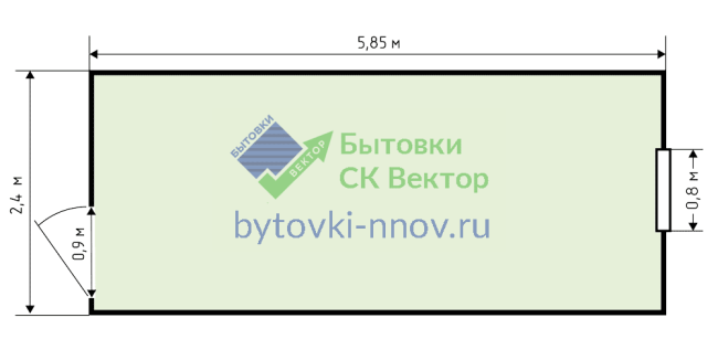 Стоимость блок-контейнера планировки БК-01 - 1 окно, без перегородок