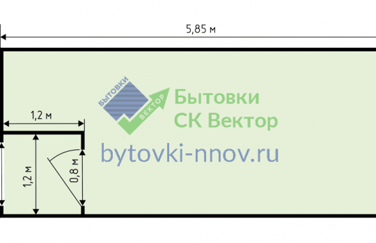 Блок-контейнер БК-02 - размеры 2.4 х 5.85 м
