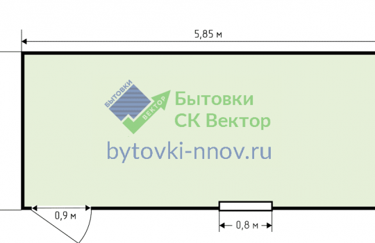 Блок-контейнер БК-04, 5.85х2.4 метра, металлический