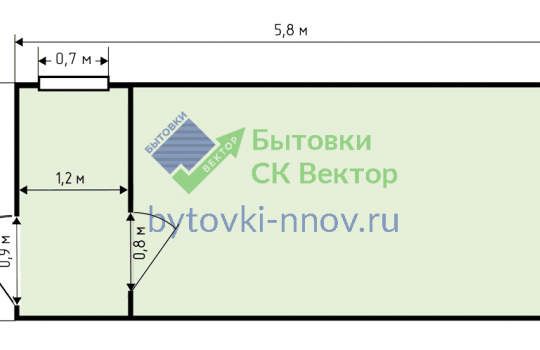 бытовка строительная размерами 6х2.3 м
