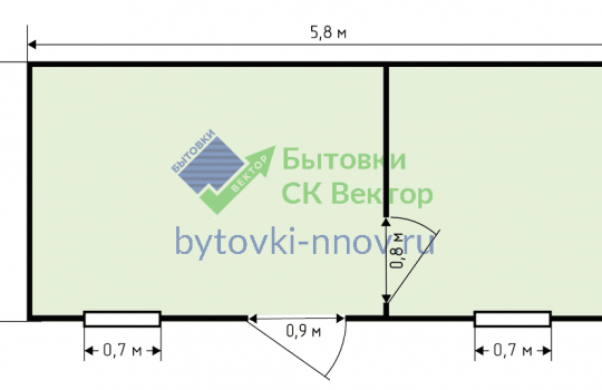 бытовка Б-10 - 2 комнаты с перегородкой