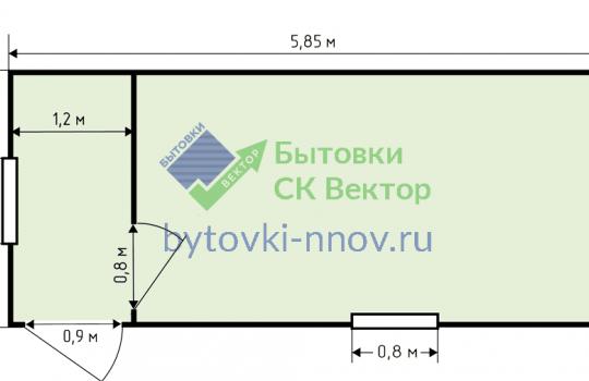 Блок-контейнер БК-06, размеры 5.85х2.4 метра