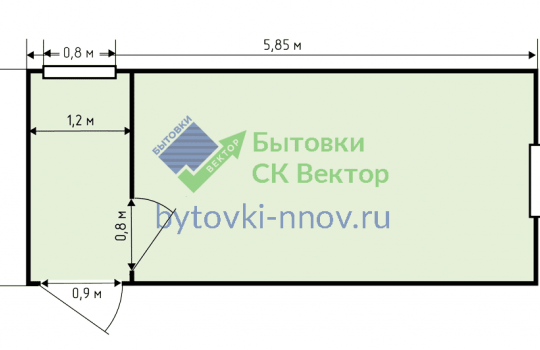 Блок-контейнер металлич. БК-07, 5.85х2.4 метра
