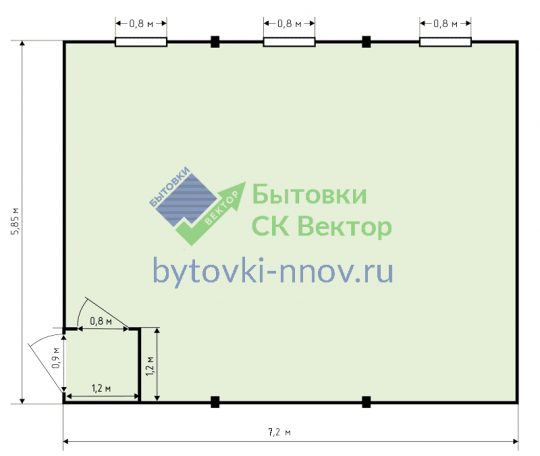 планировка модульного здания МЗС-3-2