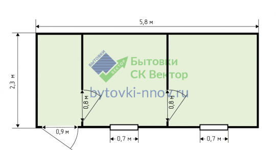планировка бытовки Б-09
