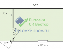 бытовка с 2 окнами 6х2.3 метра