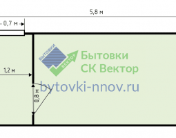 бытовка строительная размерами 6х2.3 м