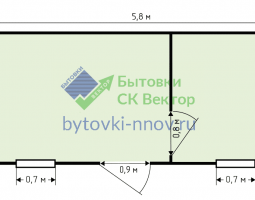 бытовка Б-10 - 2 комнаты с перегородкой